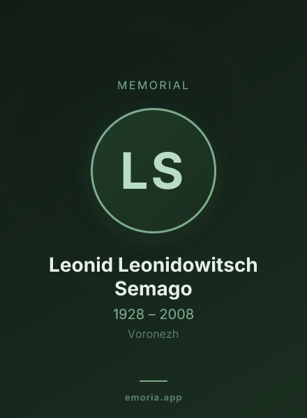Memorial portrait of Leonid Leonidowitsch Semago