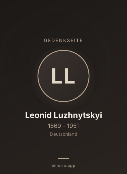 Gedenkportrait von Leonid Luzhnytskyi