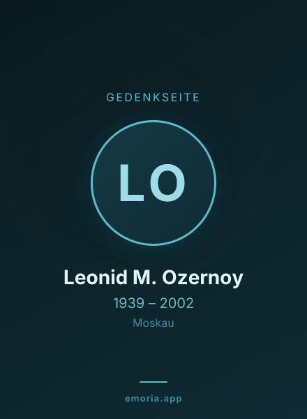 Gedenkportrait von Leonid M. Ozernoy