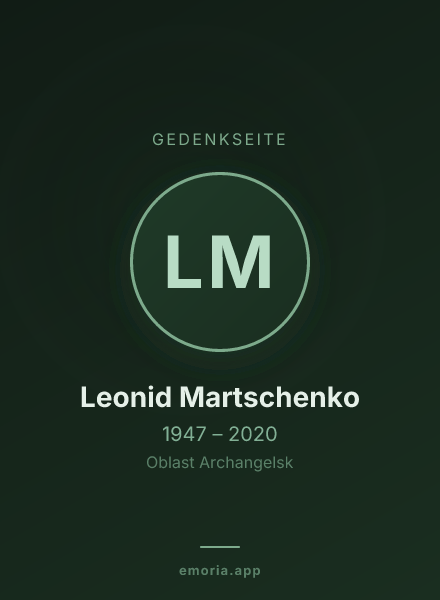 Gedenkportrait von Leonid Martschenko