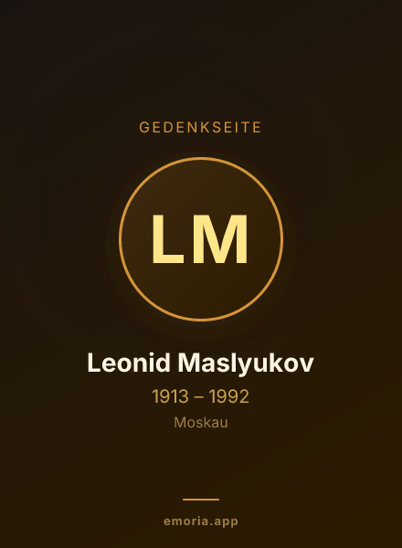 Gedenkportrait von Leonid Maslyukov