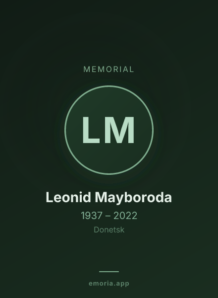 Memorial portrait of Leonid Mayboroda