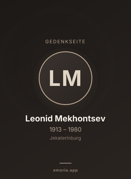 Gedenkportrait von Leonid Mekhontsev