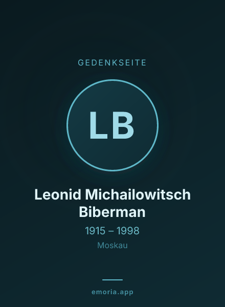 Gedenkportrait von Leonid Michailowitsch Biberman