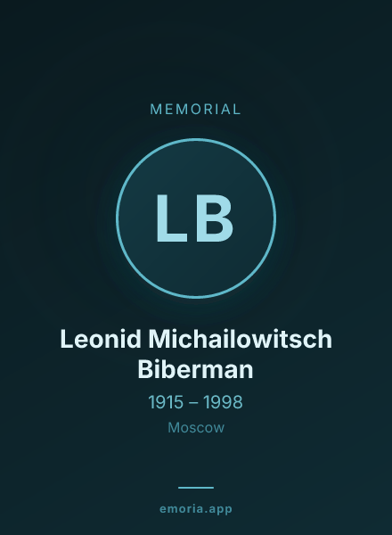 Memorial portrait of Leonid Michailowitsch Biberman