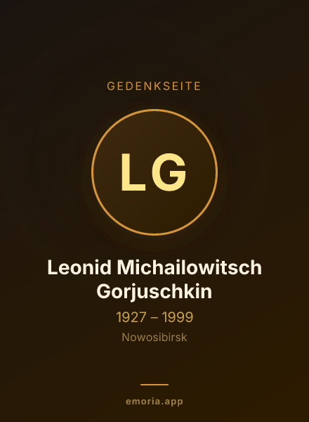 Gedenkportrait von Leonid Michailowitsch Gorjuschkin