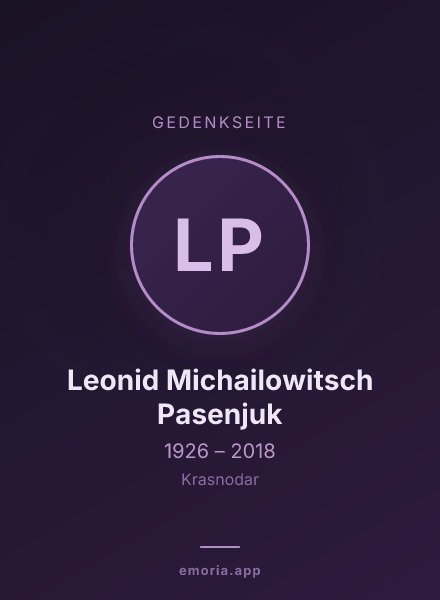 Gedenkportrait von Leonid Michailowitsch Pasenjuk