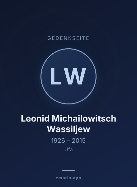 Gedenkportrait von Leonid Michailowitsch Wassiljew