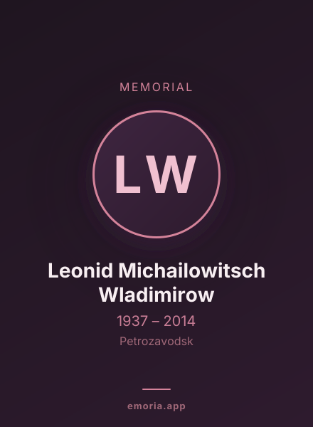 Memorial portrait of Leonid Michailowitsch Wladimirow
