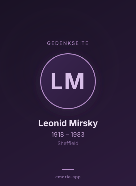 Gedenkportrait von Leonid Mirsky