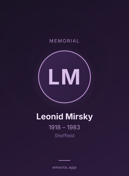 Memorial portrait of Leonid Mirsky