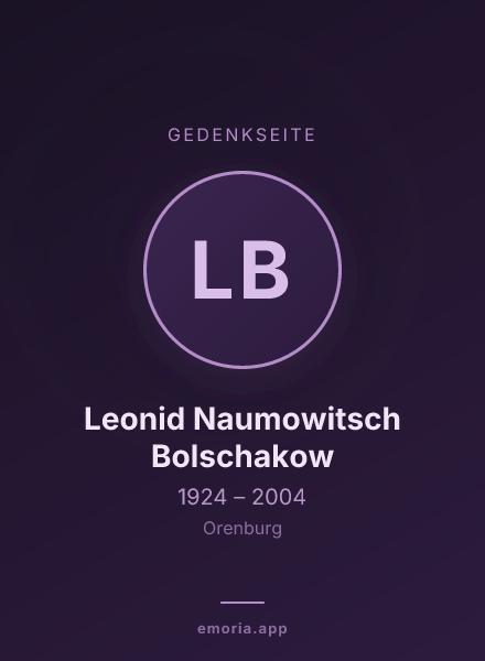 Gedenkportrait von Leonid Naumowitsch Bolschakow
