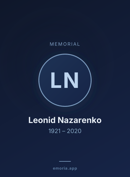 Memorial portrait of Leonid Nazarenko