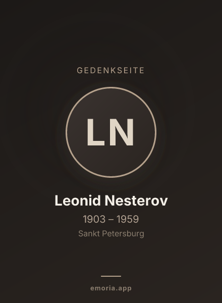 Gedenkportrait von Leonid Nesterov