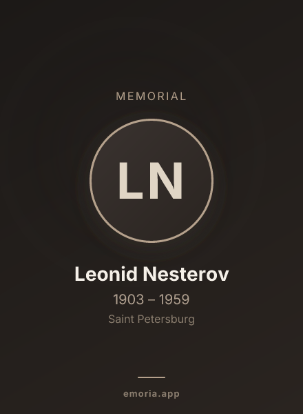 Memorial portrait of Leonid Nesterov