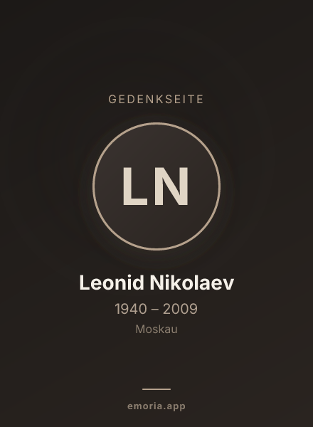 Gedenkportrait von Leonid Nikolaev