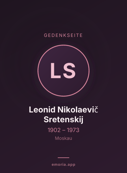 Gedenkportrait von Leonid Nikolaevič Sretenskij