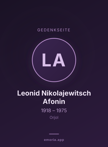 Gedenkportrait von Leonid Nikolajewitsch Afonin