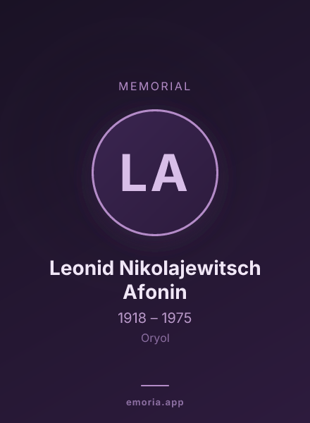 Memorial portrait of Leonid Nikolajewitsch Afonin