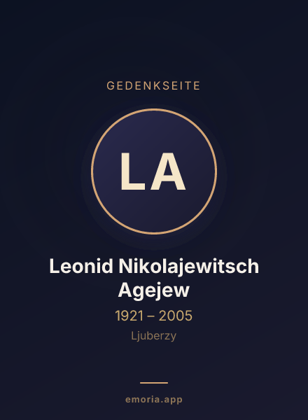 Gedenkportrait von Leonid Nikolajewitsch Agejew