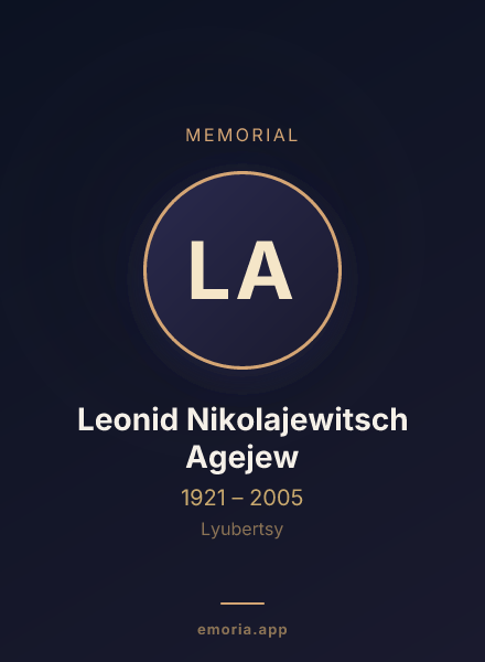 Memorial portrait of Leonid Nikolajewitsch Agejew