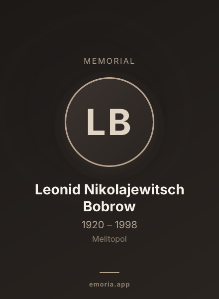 Memorial portrait of Leonid Nikolajewitsch Bobrow