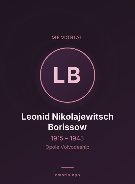 Memorial portrait of Leonid Nikolajewitsch Borissow