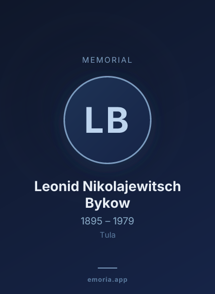 Memorial portrait of Leonid Nikolajewitsch Bykow