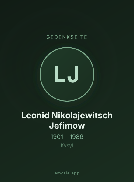 Gedenkportrait von Leonid Nikolajewitsch Jefimow