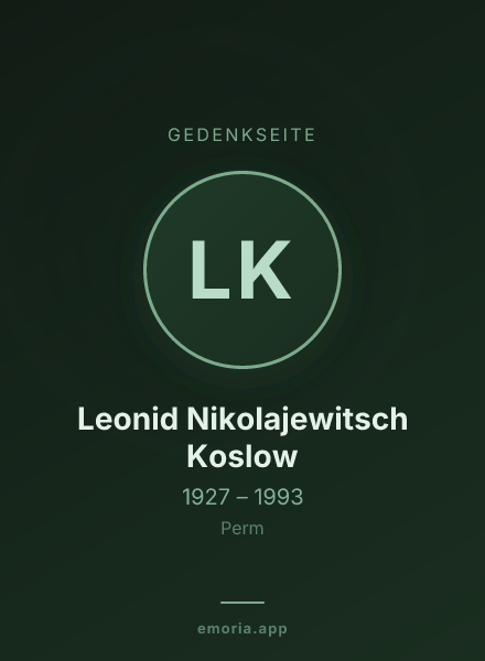 Gedenkportrait von Leonid Nikolajewitsch Koslow