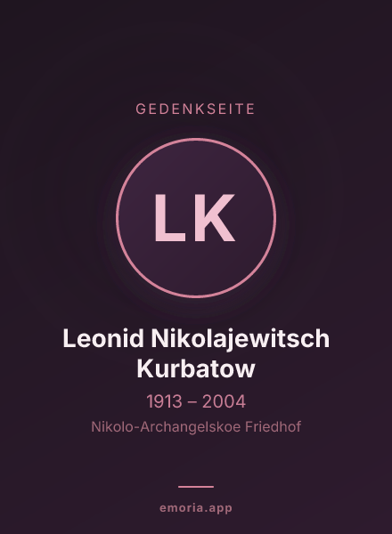 Gedenkportrait von Leonid Nikolajewitsch Kurbatow