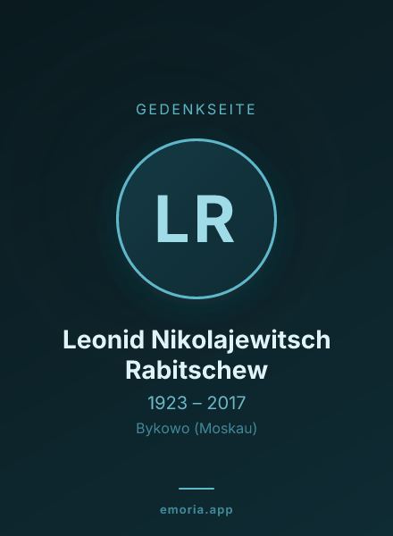 Gedenkportrait von Leonid Nikolajewitsch Rabitschew