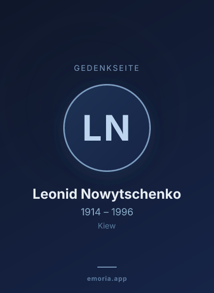 Gedenkportrait von Leonid Nowytschenko