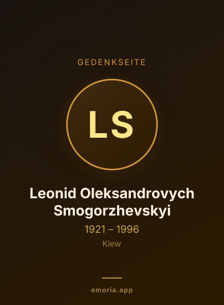 Gedenkportrait von Leonid Oleksandrovych Smogorzhevskyi