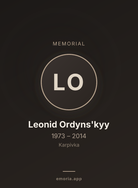 Memorial portrait of Leonid Ordyns'kyy