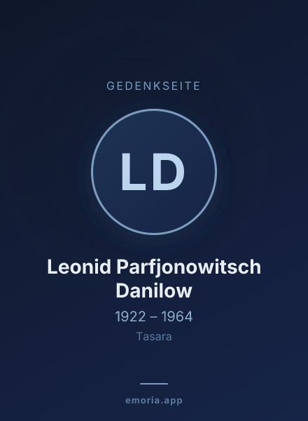 Gedenkportrait von Leonid Parfjonowitsch Danilow