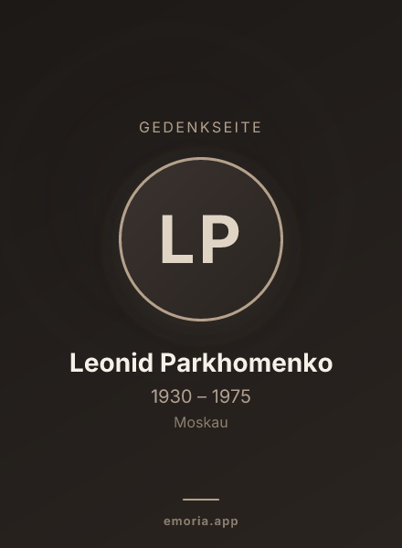 Gedenkportrait von Leonid Parkhomenko