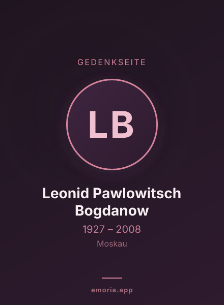 Gedenkportrait von Leonid Pawlowitsch Bogdanow