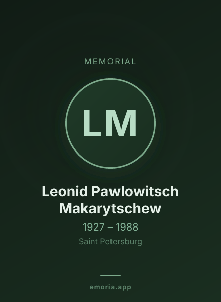 Memorial portrait of Leonid Pawlowitsch Makarytschew