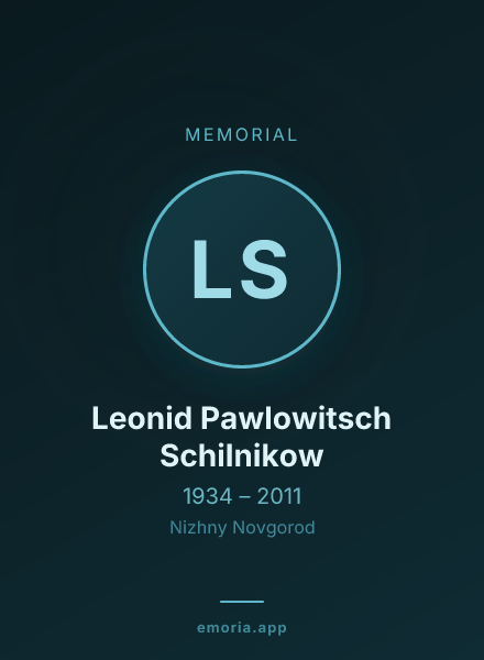 Memorial portrait of Leonid Pawlowitsch Schilnikow