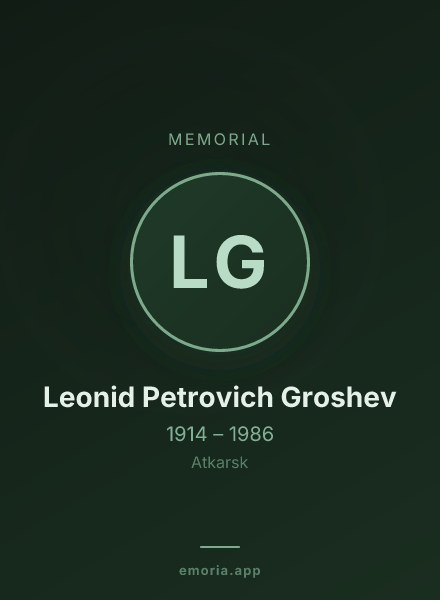 Memorial portrait of Leonid Petrovich Groshev