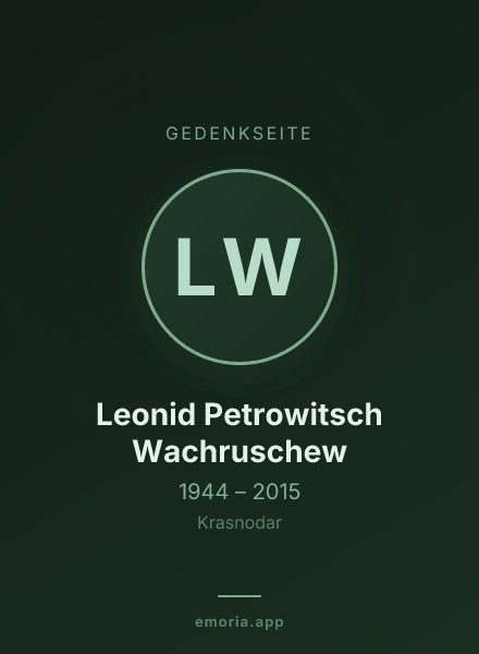 Gedenkportrait von Leonid Petrowitsch Wachruschew