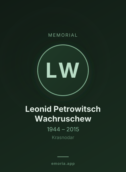 Memorial portrait of Leonid Petrowitsch Wachruschew