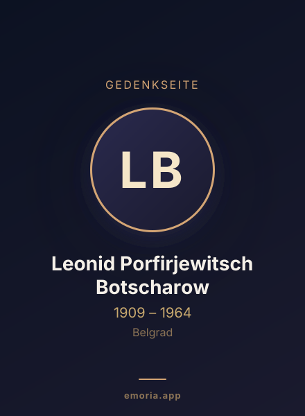 Gedenkportrait von Leonid Porfirjewitsch Botscharow