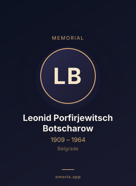 Memorial portrait of Leonid Porfirjewitsch Botscharow