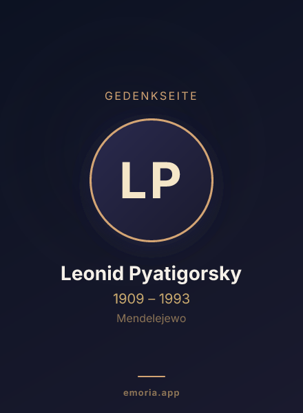 Gedenkportrait von Leonid Pyatigorsky