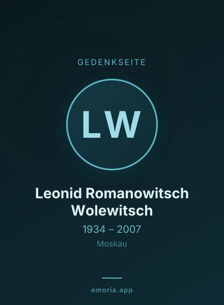 Gedenkportrait von Leonid Romanowitsch Wolewitsch