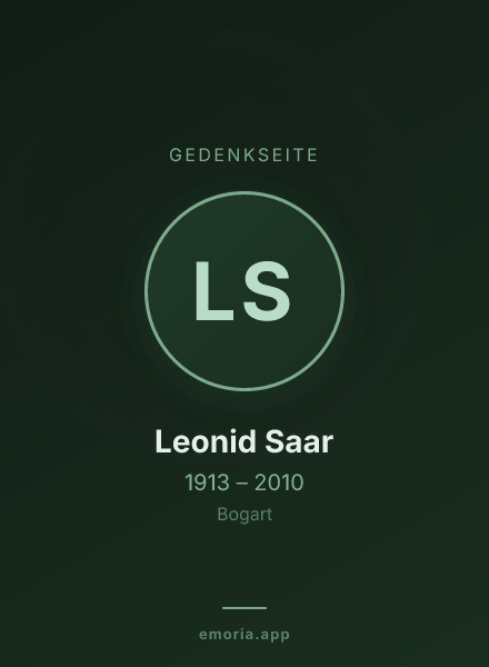 Gedenkportrait von Leonid Saar