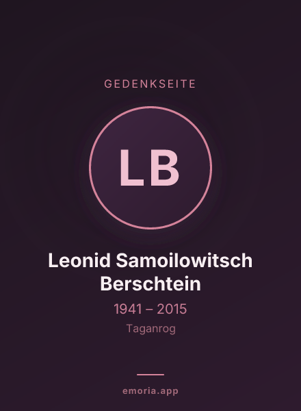 Gedenkportrait von Leonid Samoilowitsch Berschtein