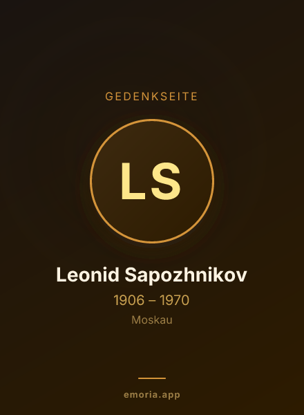 Gedenkportrait von Leonid Sapozhnikov